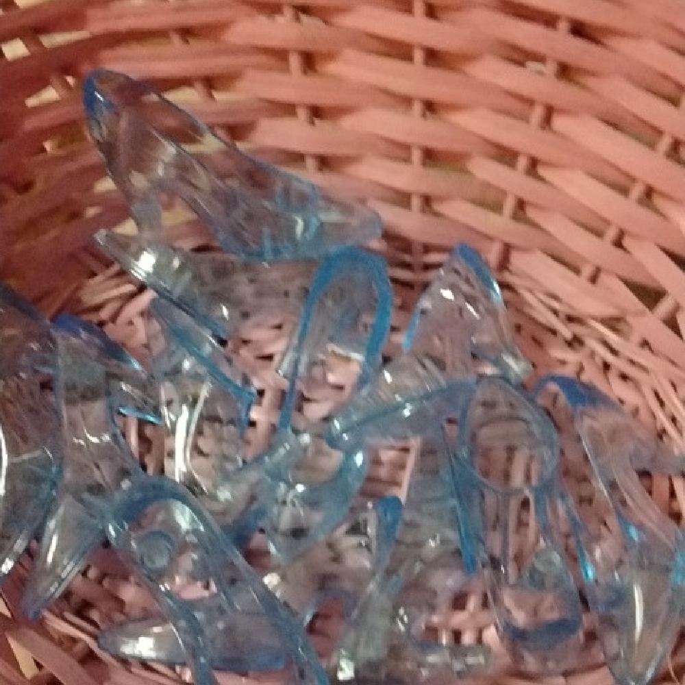 Elegant Blue Glass Slipper Ornaments
